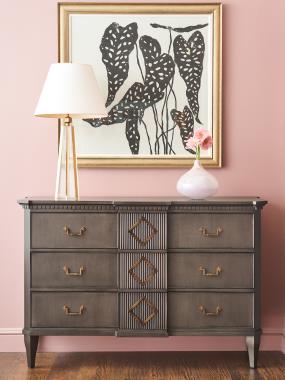 HC5267-70 Bess Dresser shown in Pyrite finish.