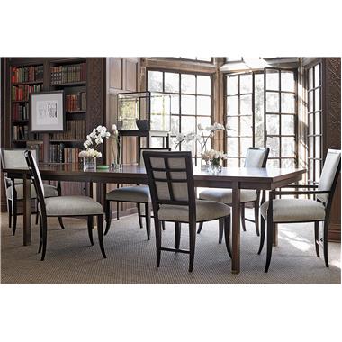 HC6240-10 Francois Dining Table, HC6412-01 Nicole Arm Chair, HC6412-02 Nicole Side Chair and HC3388-10 Atkins Vitrine Room Scene