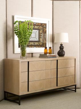 Room scene:  HC7253-70 - Jaxon Dresser
shown in Ecru finish.