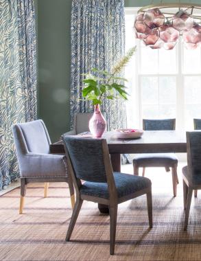HC8540-70 Oliver Dining Table, HC8510-02 Loretta Side Chair shown in optional
Match Panel Hable Grey on Maple finish, HC8506-11 Tate Arm Chair shown in
optional Match Panel Hable Grey on Maple finish and HC8506-12 Tate Side Chair
shown in optional Match Panel Hable Grey on Maple finish with standard Solid Light
Gold Decoration on Legs.
