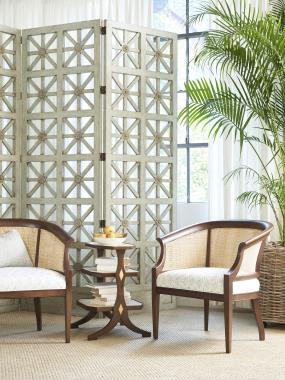 HC6425-23 Ravenel Cane Chair and HC6474-10 Belin Tiered Side 
Table